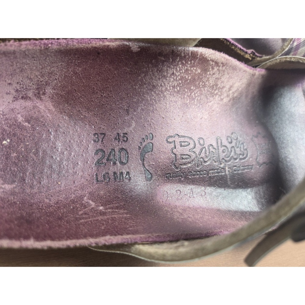 Birkenstock Birkis Size EU 40 (L6 M4) Pink Plaid Double Strap Buckle Sandal - Picture 4 of 8